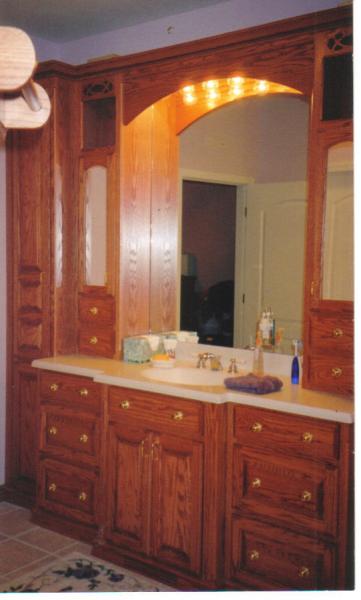 Custom Oak Vanity with a Cherry Finish